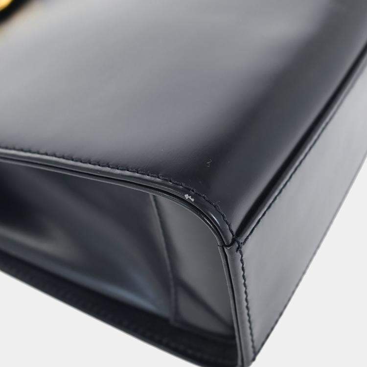 Pre Owned Cartier Sapphire Navy Calfskin Leather Shoulder Bag