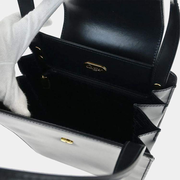 Pre Owned Cartier Sapphire Navy Calfskin Leather Shoulder Bag