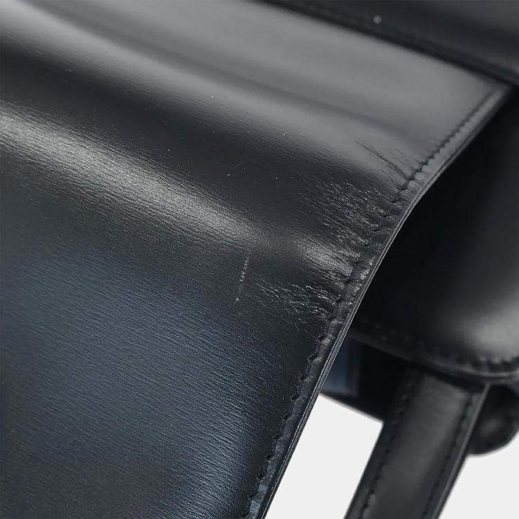 Pre Owned Cartier Sapphire Navy Calfskin Leather Shoulder Bag