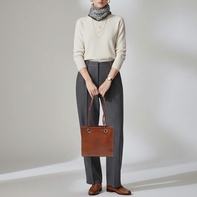 Pre Owned Cartier Panthere Brown Glossy Leather Braided Handle Tote