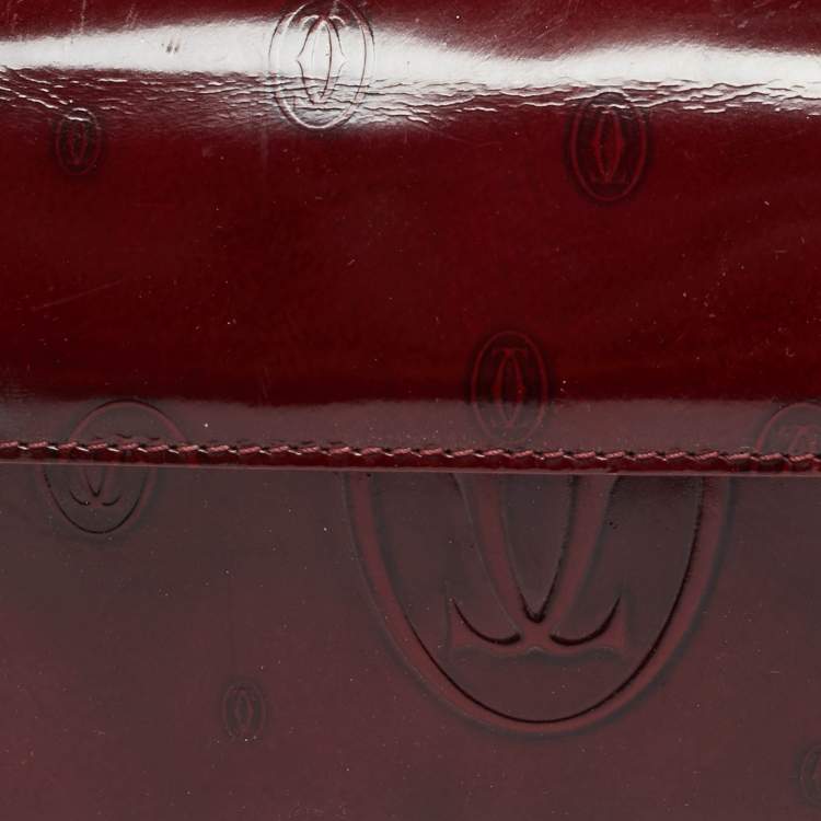 Pre Owned Cartier Happy Birthday Cabochon Red Patent Leather Shoulder Bag