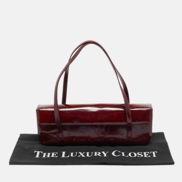 Pre Owned Cartier Happy Birthday Cabochon Red Patent Leather Shoulder Bag