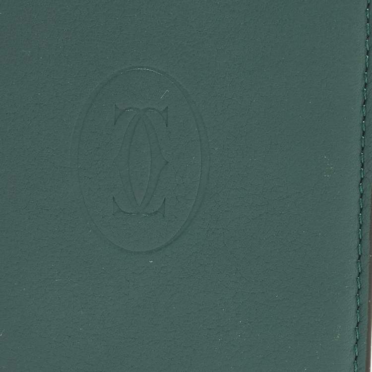 Pre Owned Cartier Must de Cartier Green Leather Card Holder