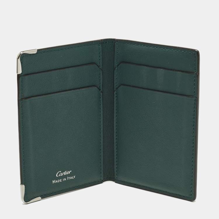 Pre Owned Cartier Must de Cartier Green Leather Card Holder