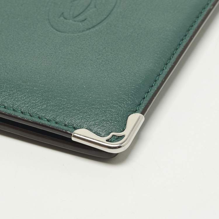 Pre Owned Cartier Must de Cartier Green Leather Card Holder