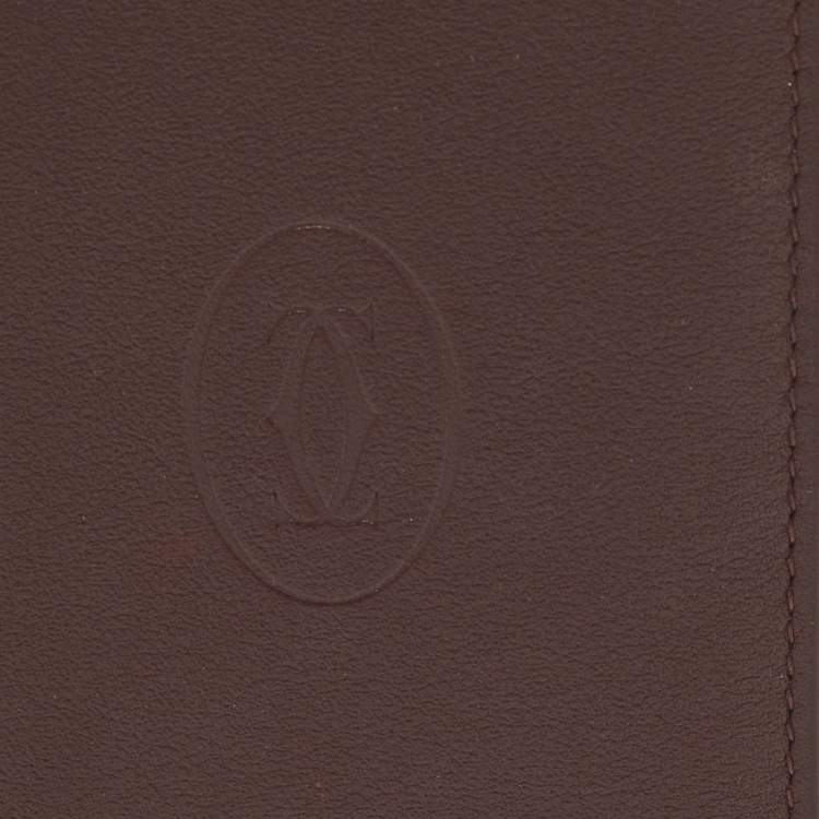 Pre Owned  Cartier Must de Cartier Burgundy Leather Business Card Holder