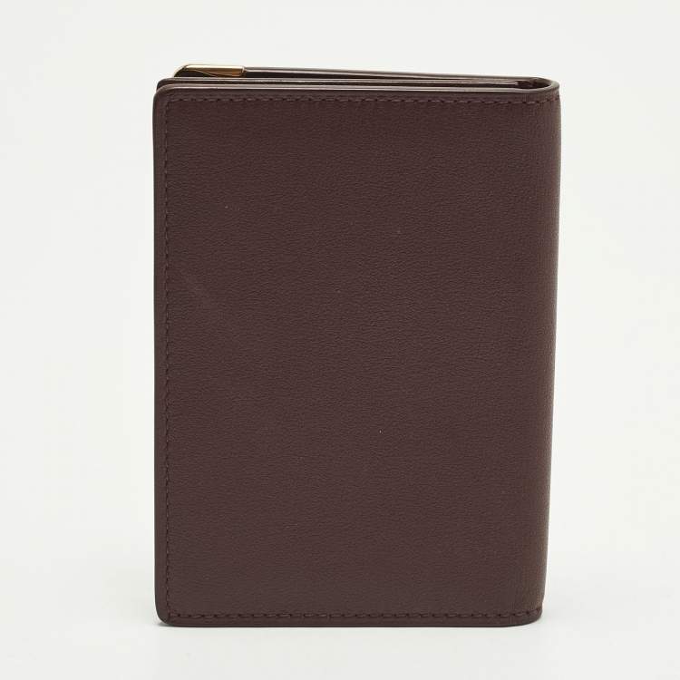 Pre Owned  Cartier Must de Cartier Burgundy Leather Business Card Holder