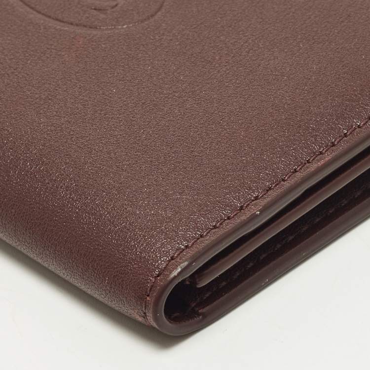 Pre Owned  Cartier Must de Cartier Burgundy Leather Business Card Holder