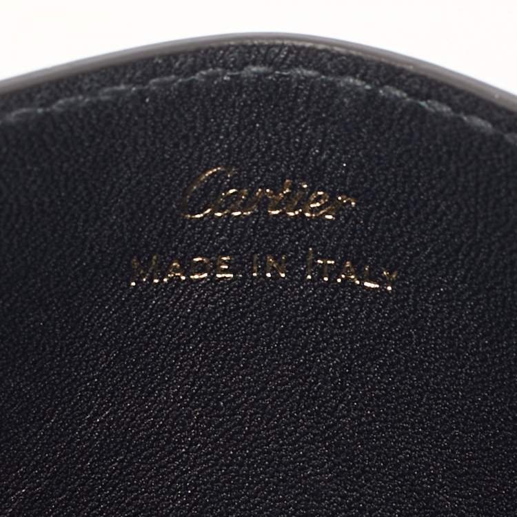 Pre Owned Cartier C De Cartier Grey Leather Card Holder
