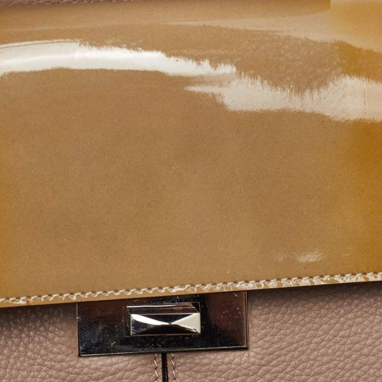 Pre Owned Cartier Feminine Line Beige Leather, Patent Leather and Snakeskin Classic Chain Shoulder Bag