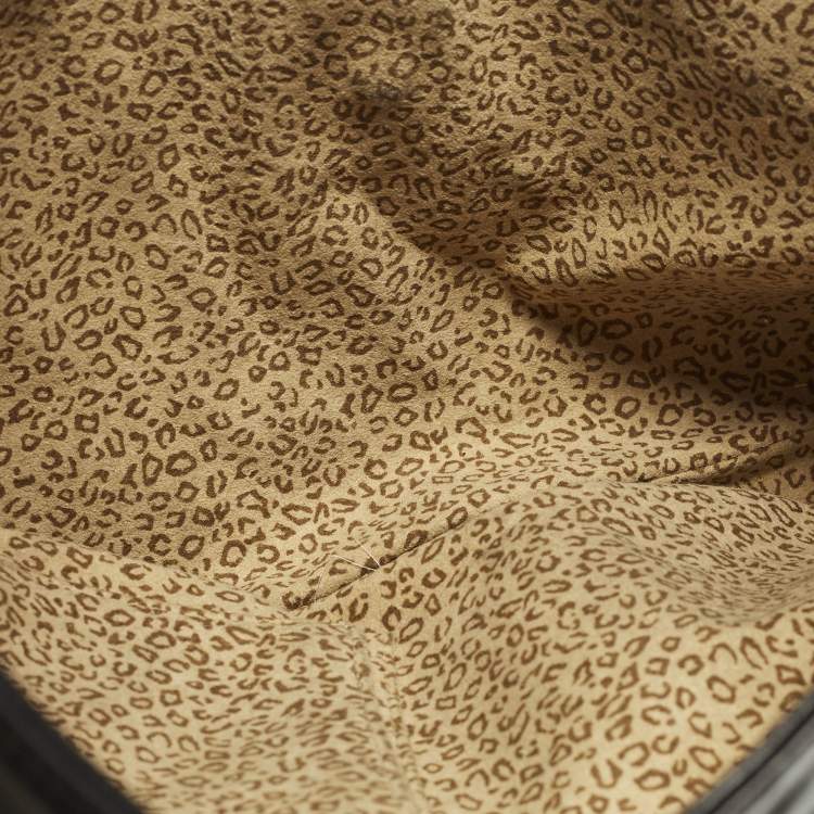 Pre Owned Cartier Panthere De Cartier Black Leather Hobo