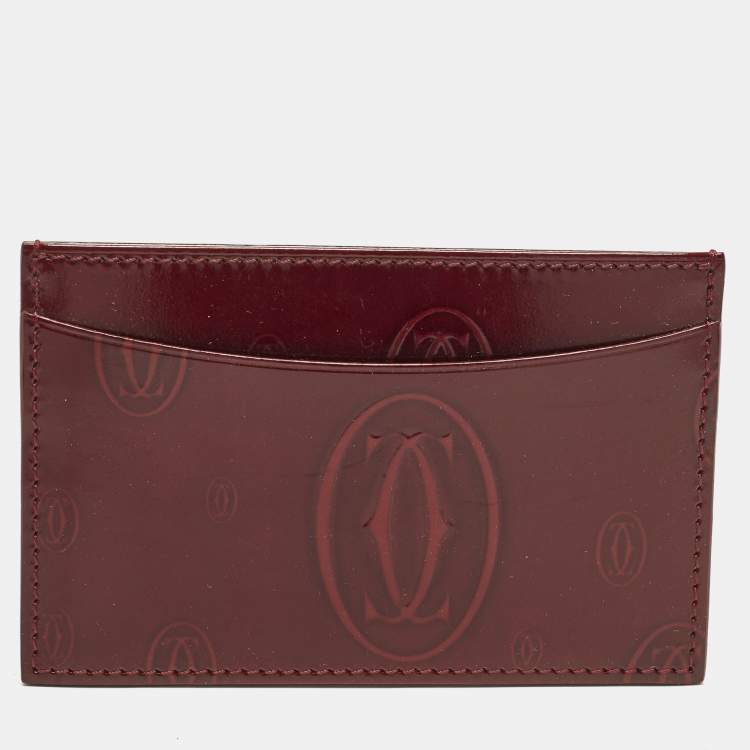 Pre Owned Cartier Happy Birthday Red Leather Card Holder
