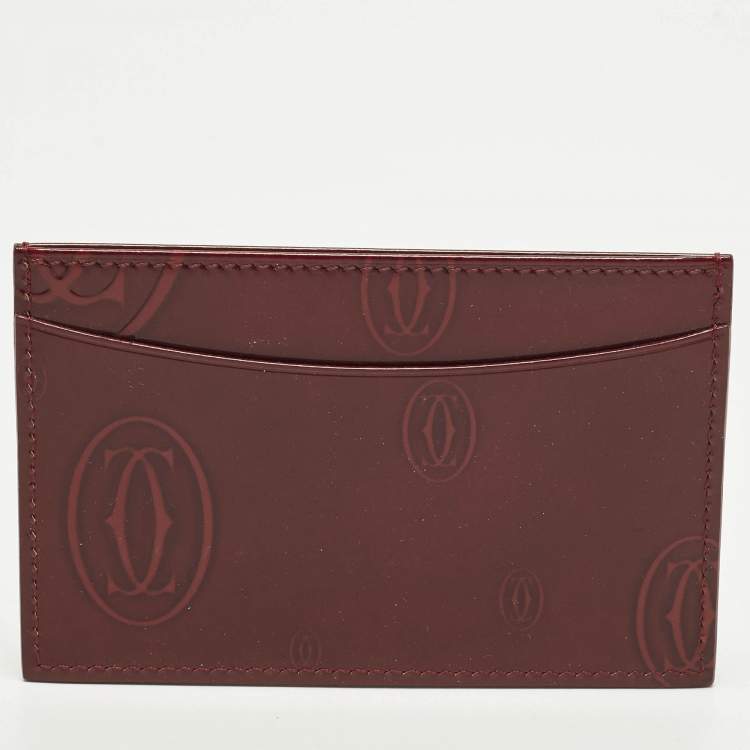 Pre Owned Cartier Happy Birthday Red Leather Card Holder