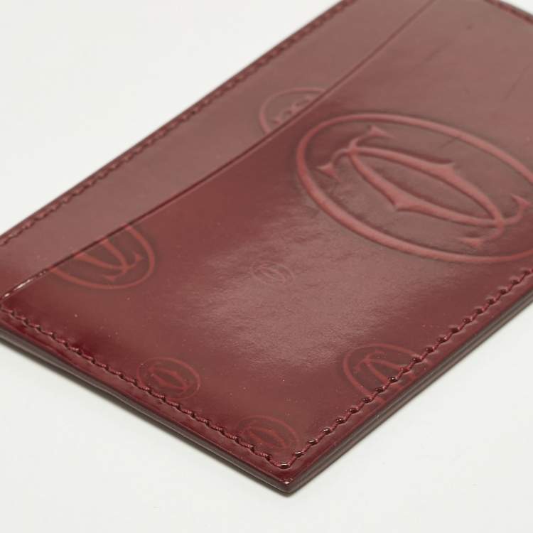 Pre Owned Cartier Happy Birthday Red Leather Card Holder