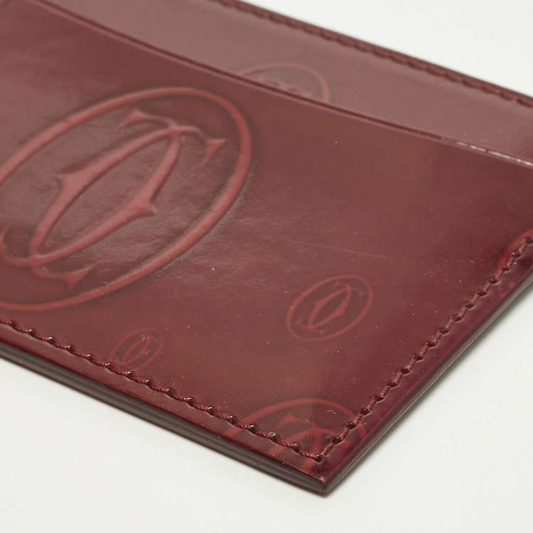 Pre Owned Cartier Happy Birthday Red Leather Card Holder
