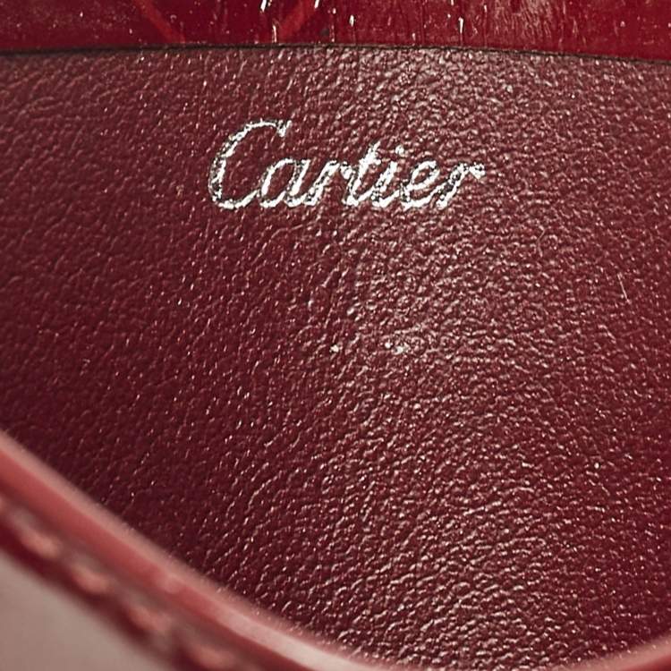 Pre Owned Cartier Happy Birthday Red Leather Card Holder