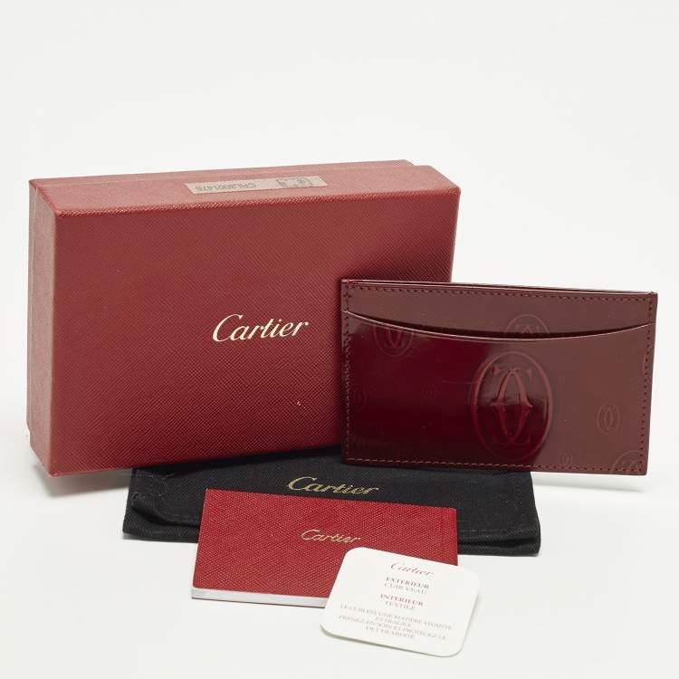 Pre Owned Cartier Happy Birthday Red Leather Card Holder