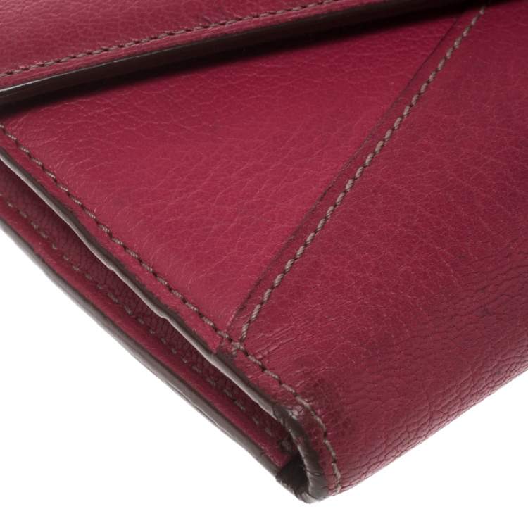 Pre Owned Cartier Pink Leather Les Must Envelope Trifold Wallet