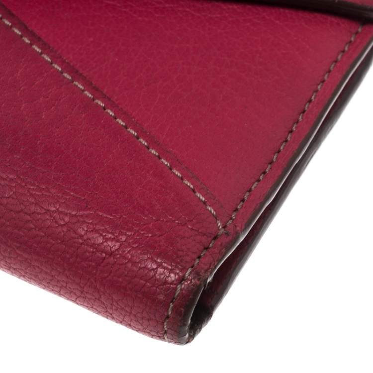 Pre Owned Cartier Pink Leather Les Must Envelope Trifold Wallet