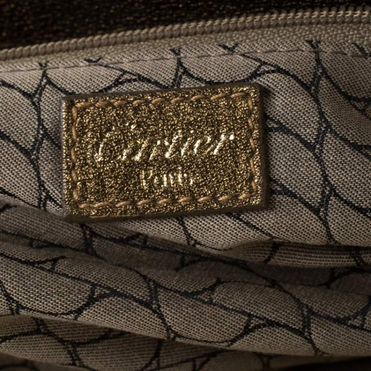 Pre Owned Cartier Gold Suede and Leather La Dona Shoulder Bag