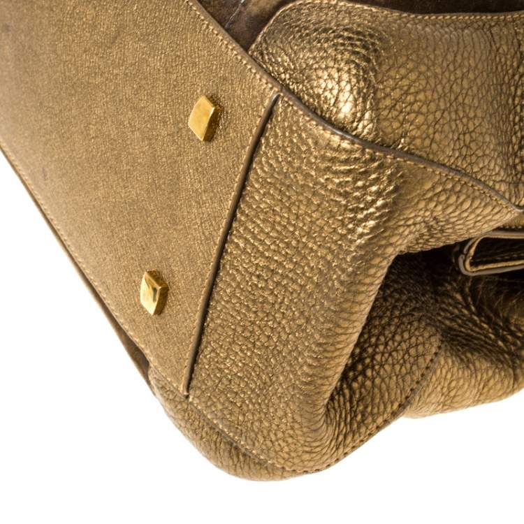 Pre Owned Cartier Gold Suede and Leather La Dona Shoulder Bag
