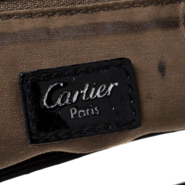 Pre Owned Cartier Black Patent Leather Small Marcello De Cartier Bag