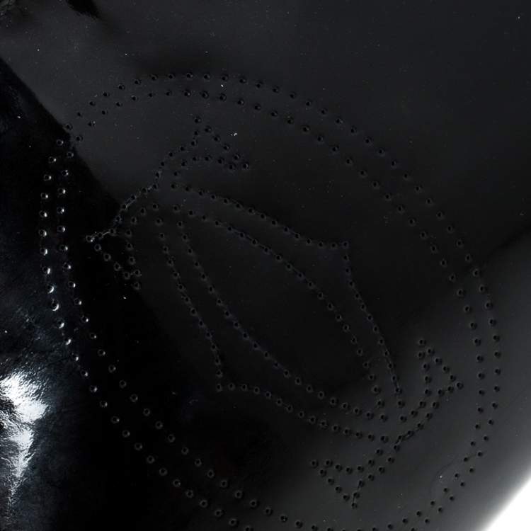 Pre Owned Cartier Black Patent Leather Small Marcello De Cartier Bag