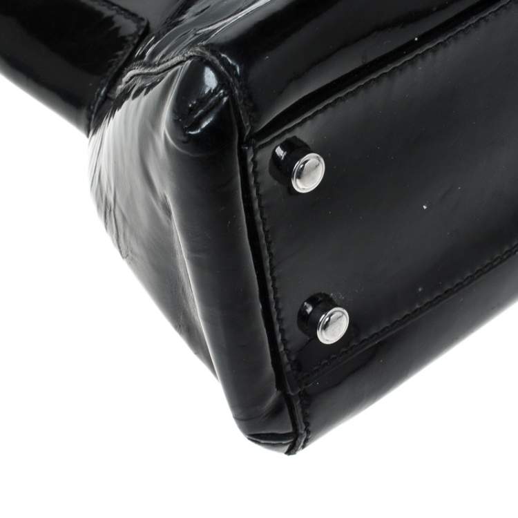 Pre Owned Cartier Black Patent Leather Small Marcello De Cartier Bag