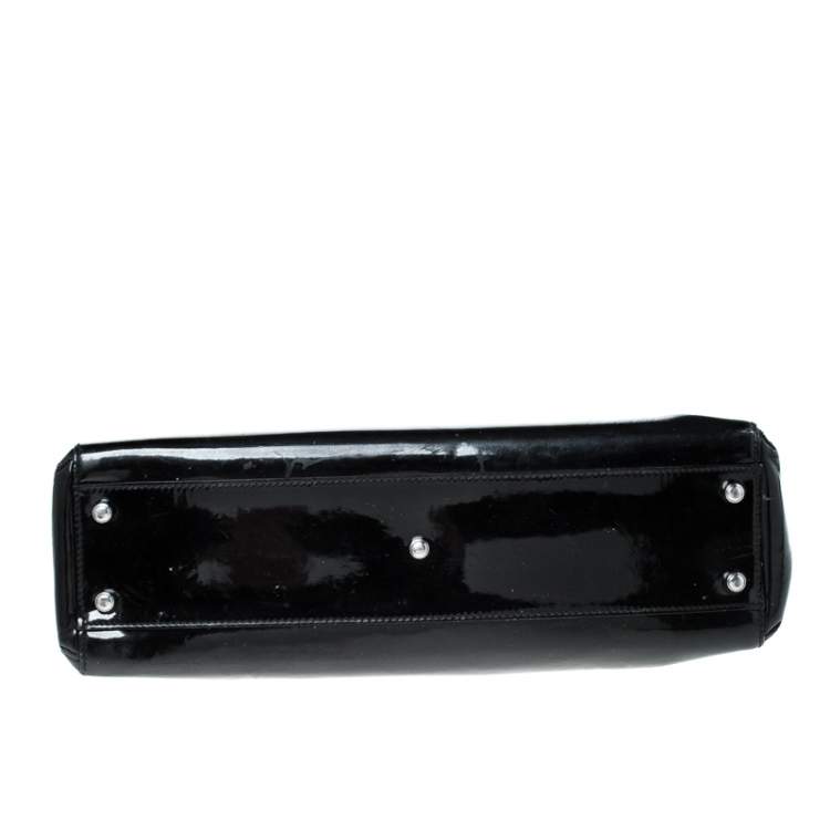 Pre Owned Cartier Black Patent Leather Small Marcello De Cartier Bag