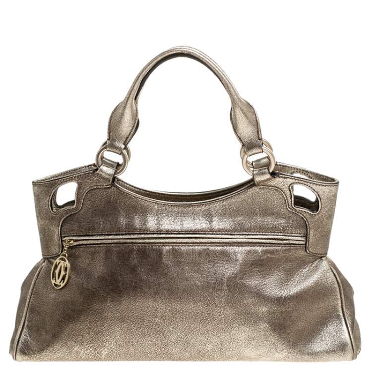 Pre Owned Cartier Gold Leather Small Marcello De Cartier Bag