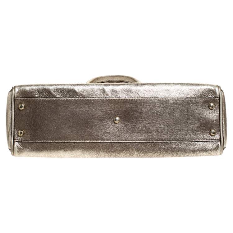 Pre Owned Cartier Gold Leather Small Marcello De Cartier Bag