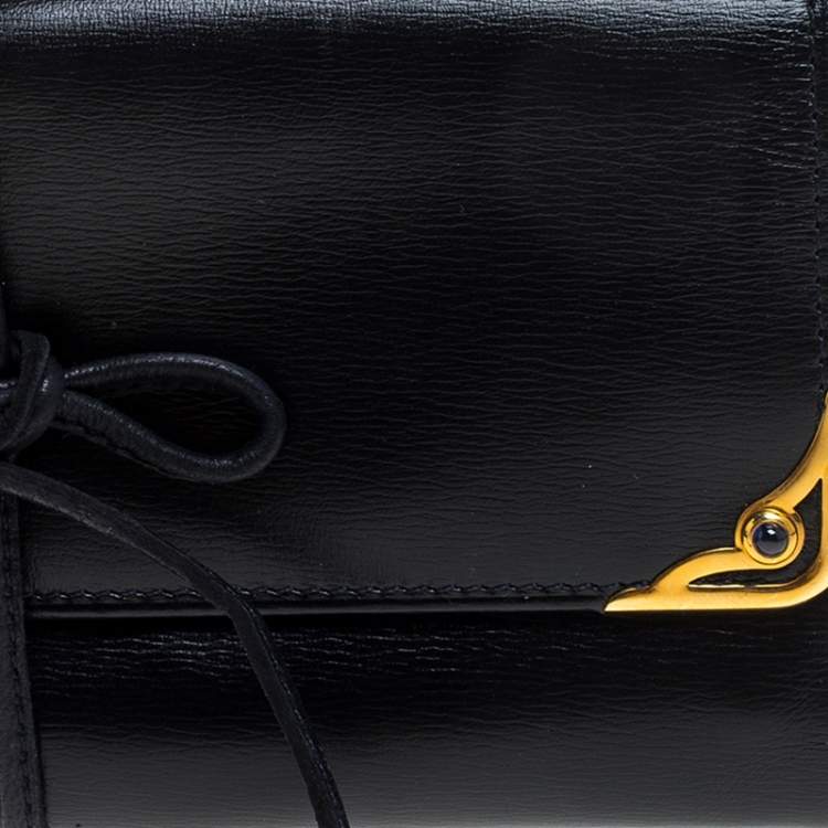 Pre Owned Cartier Black Leather Sapphire Line Jewelry Wallet