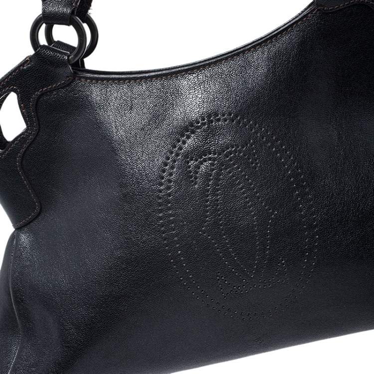 Pre Owned Cartier Black Leather Marcello de Cartier Tote