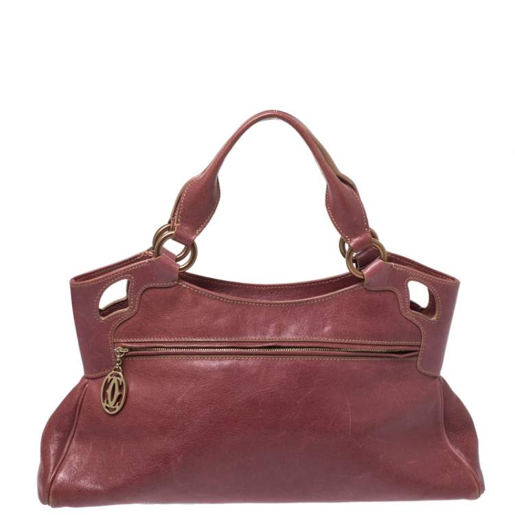 Pre Owned Cartier Red Leather Small Marcello De Cartier Bag