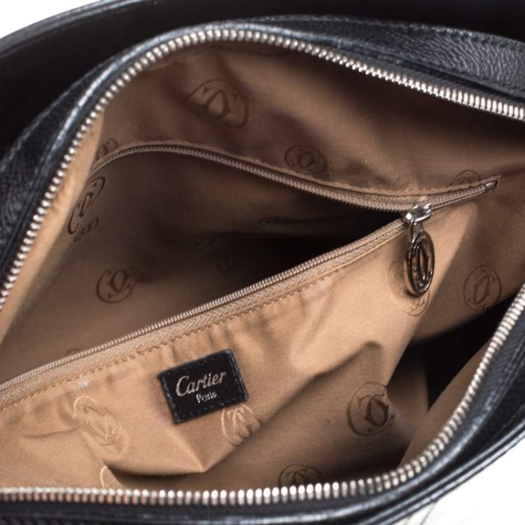 Pre Owned Cartier Black Patent Leather Marcello de Cartier Satchel