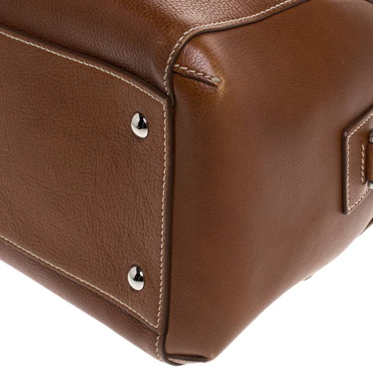 Pre Owned Cartier Brown Leather Marcello de Cartier Bowler Bag