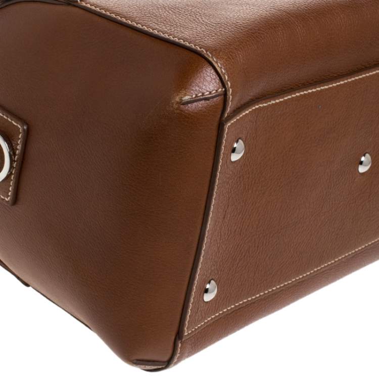 Pre Owned Cartier Brown Leather Marcello de Cartier Bowler Bag