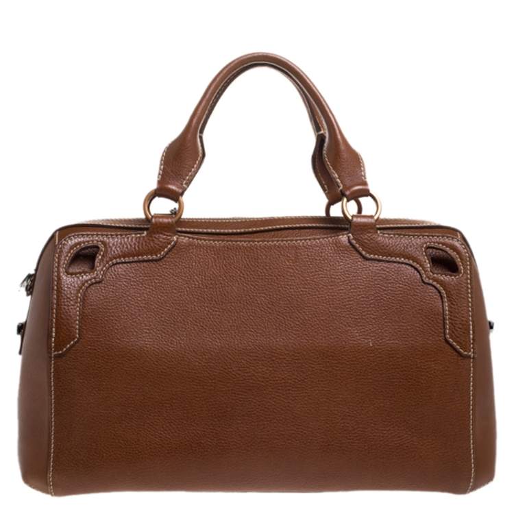 Pre Owned Cartier Brown Leather Marcello de Cartier Bowler Bag