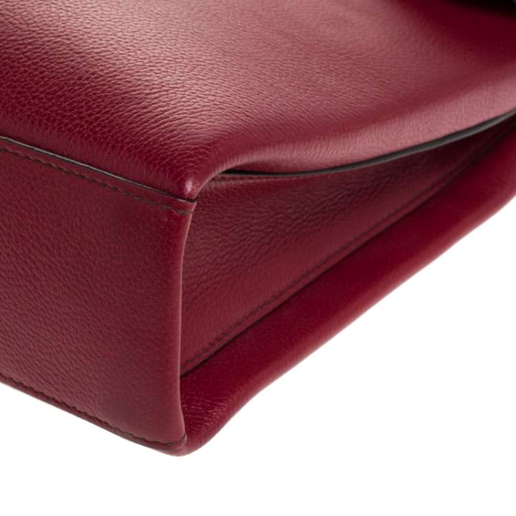 مملوكة مسبقًا Cartier Red Leather/Patent Leather and Python Classic Feminine Line Chain Bag