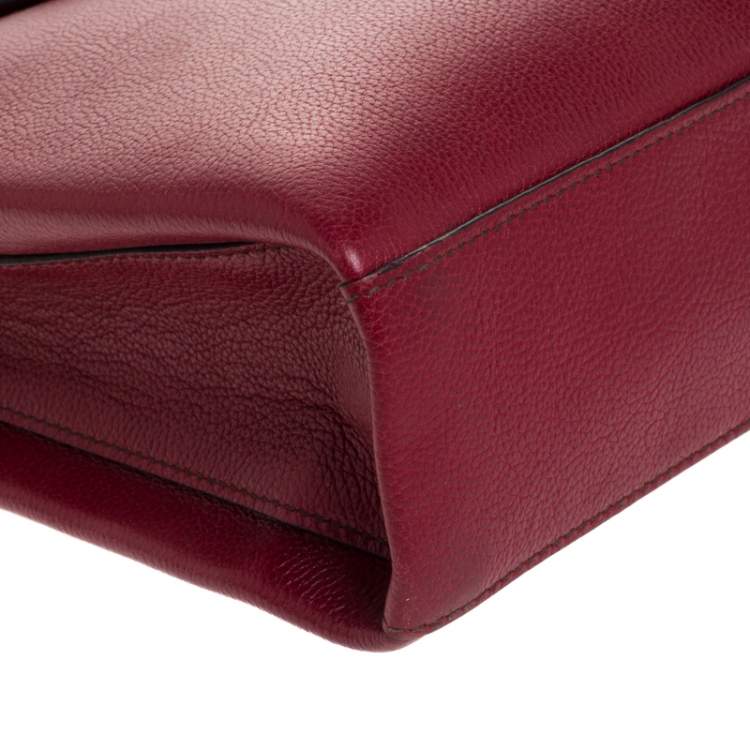 مملوكة مسبقًا Cartier Red Leather/Patent Leather and Python Classic Feminine Line Chain Bag