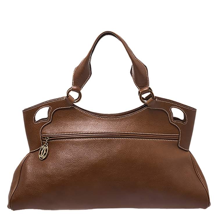 Pre Owned Cartier Brown Leather Medium Marcello de Cartier Bag
