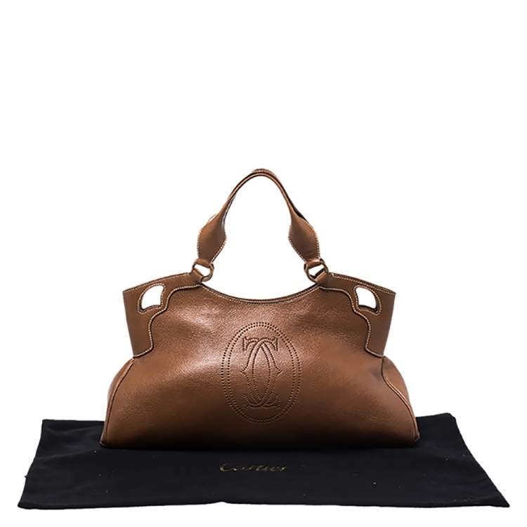 Pre Owned Cartier Brown Leather Medium Marcello de Cartier Bag