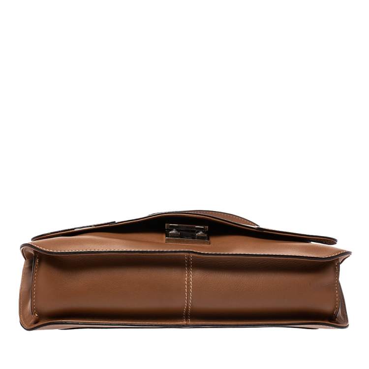 Pre Owned حقيبة كارتييه يد علوية Marcello de Cartier جلد بنية فاتحة