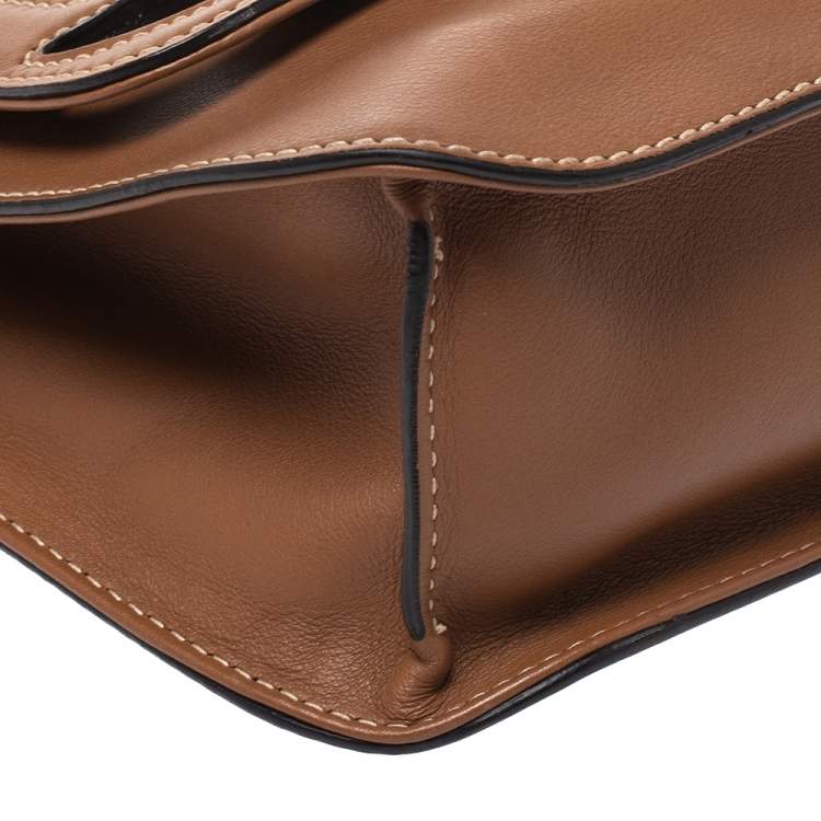 Pre Owned حقيبة كارتييه يد علوية Marcello de Cartier جلد بنية فاتحة