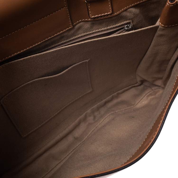 Pre Owned حقيبة كارتييه يد علوية Marcello de Cartier جلد بنية فاتحة
