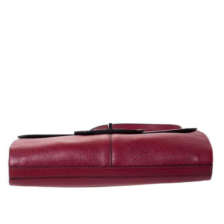 Pre Owned Cartier Red Leather and Python Shoulder Bag