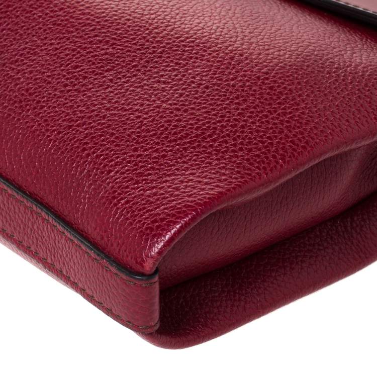 Pre Owned Cartier Red Leather and Python Shoulder Bag