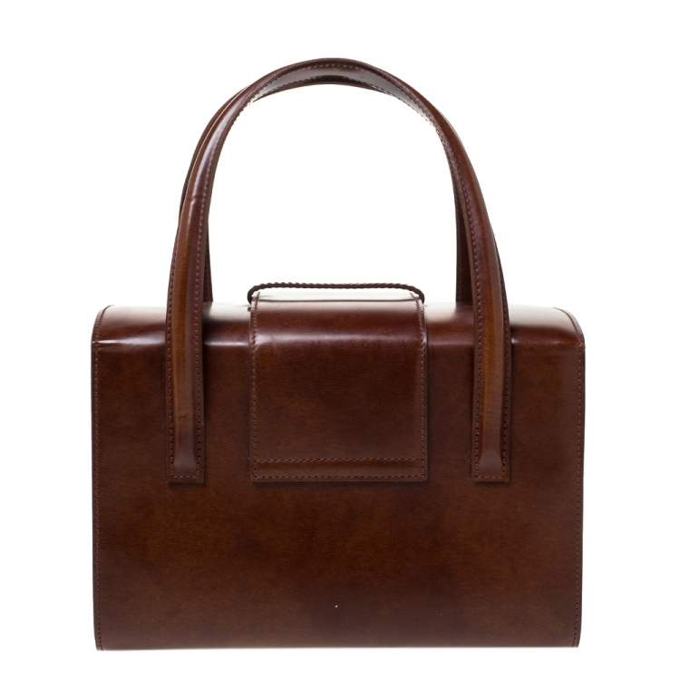 Pre Owned Cartier Brown Patent Leather Panthere Box Bag