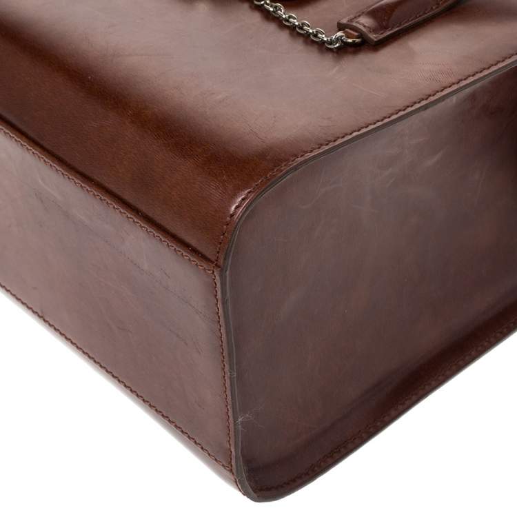 Pre Owned Cartier Brown Patent Leather Panthere Box Bag