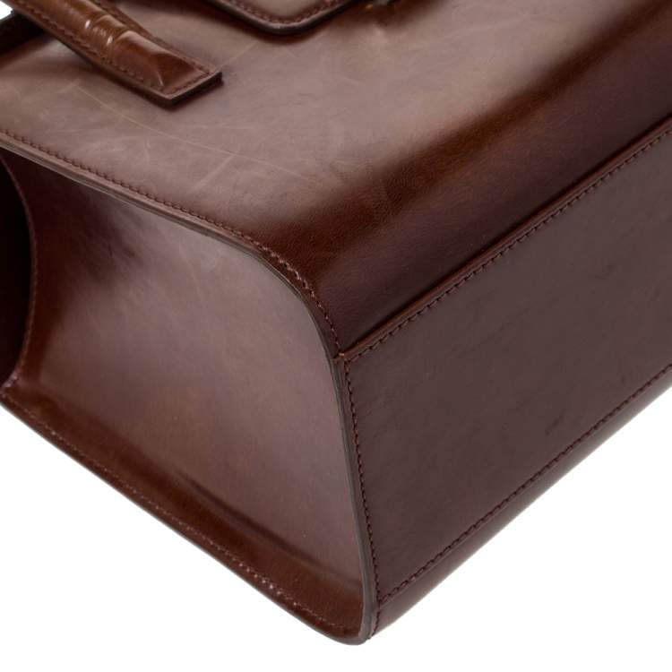 Pre Owned Cartier Brown Patent Leather Panthere Box Bag